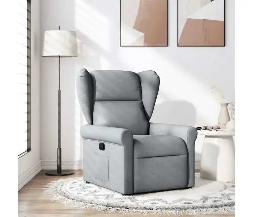 Atlošiamas Krėslas, Šviesiai Pilkos Spalvos, Audinys