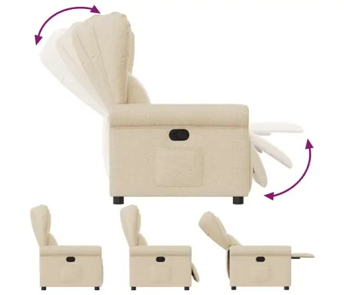 Atlošiamas Krėslas, Kreminės Spalvos, Audinys