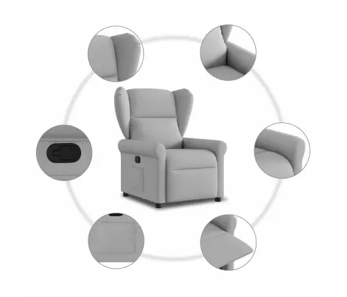 Atlošiamas Krėslas, Pilkos Spalvos, Audinys