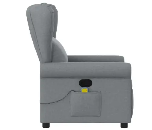 Masāžas Krēsls, Atgāžams, Gaiši Pelēks Audums Vidaxl