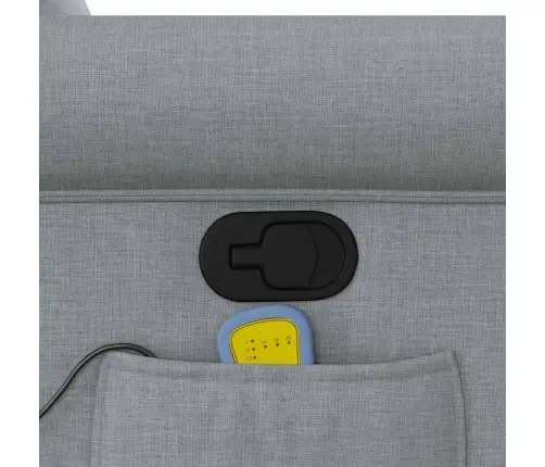 Masāžas Krēsls, Atgāžams, Gaiši Pelēks Audums Vidaxl