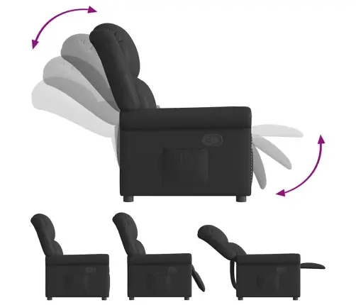 Atpūtas Krēsls, Atgāžams, Spīdīgi Melna Mākslīgā Āda Vidaxl