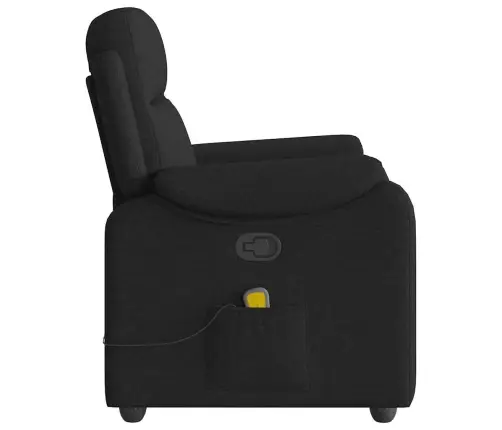 Atlošiamas Masažinis Krėslas, Juodos Spalvos, Audinys