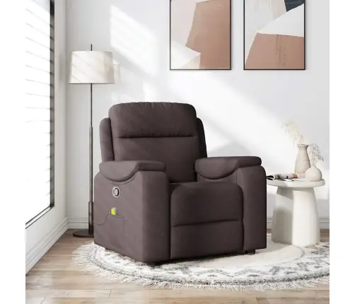 Atlošiamas Masažinis Krėslas, Tamsiai Rudos Spalvos, Audinys Atlošiamas Masažinis Krėslas, Tamsiai Rudos Spalvos, Audinys