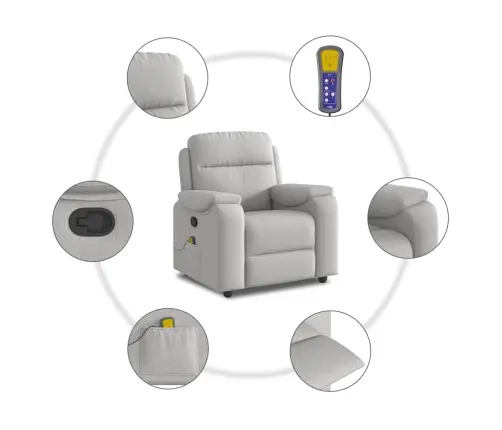 Masāžas Krēsls, Mākonis Pelēks Audums Vidaxl