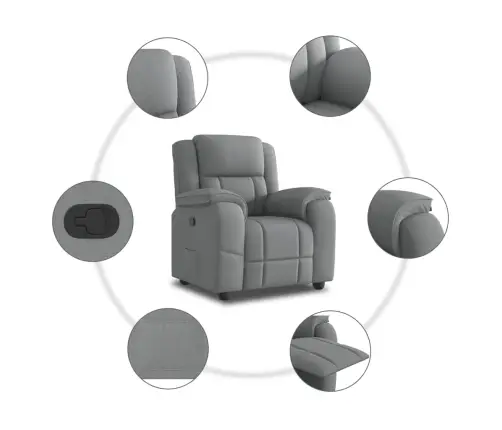 Atpūtas Krēsls, Atgāžams, Gaiši Pelēks Audums Vidaxl Atpūtas Krēsls, Atgāžams, Gaiši Pelēks Audums Vidaxl