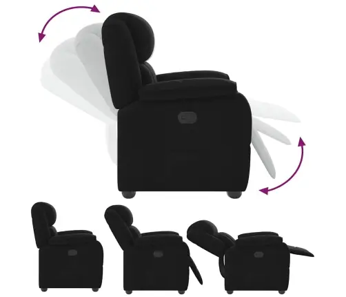 Atpūtas Krēsls, Atgāžams, Melns Audums Vidaxl