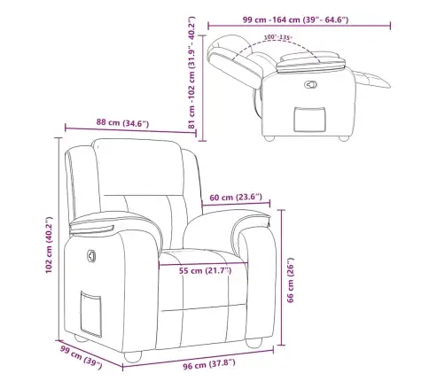 Atpūtas Krēsls, Atgāžams, Vīnsarkans Audums Vidaxl