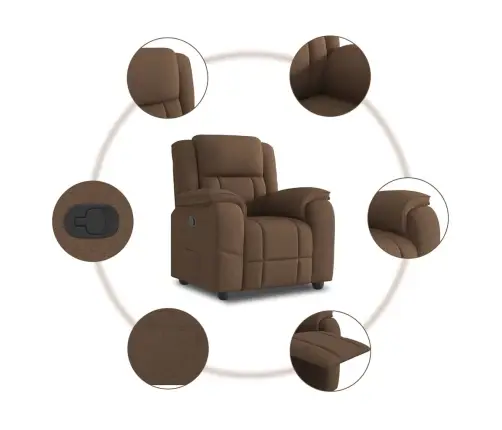 Atpūtas Krēsls, Atgāžams, Brūns Audums Vidaxl