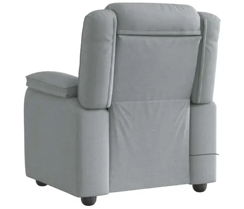 Atlošiamas Masažinis Krėslas, Šviesiai Pilkos Spalvos, Audinys