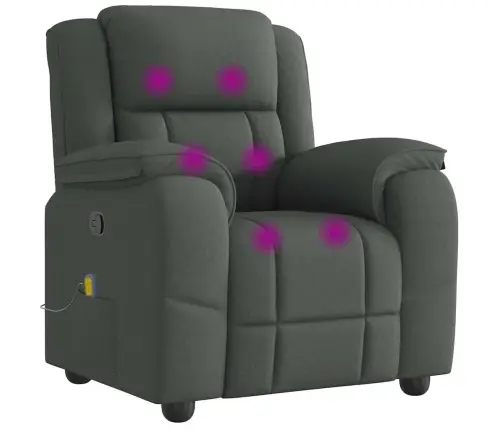 Masāžas Krēsls, Atgāžams, Tumši Pelēks Audums Vidaxl