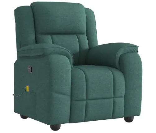 Masāžas Krēsls, Atgāžams, Tumši Zaļš Audums Vidaxl