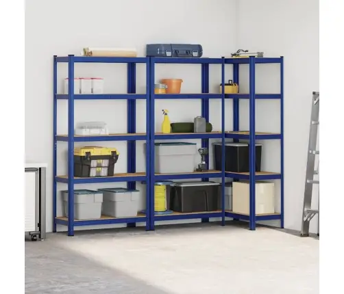 5-Kihilised Hoiuriiulid 3 Tk Sinine Teras Ja Tehispuit