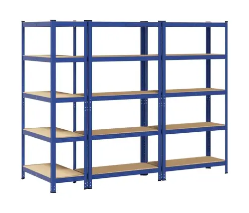 5-Kihilised Hoiuriiulid 3 Tk Sinine Teras Ja Tehispuit