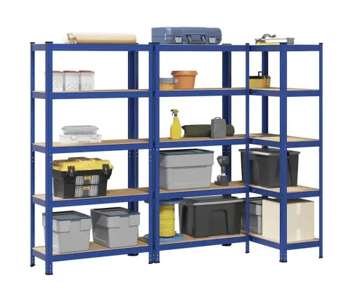 5-Kihilised Hoiuriiulid 3 Tk Sinine Teras Ja Tehispuit