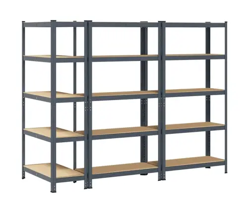 5 Sluoksnių Laikymo Lentynos 3 Vnt Antracito