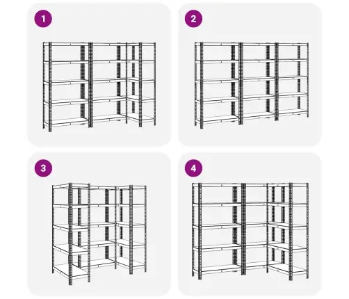 5 Sluoksnių Laikymo Lentynos 3 Vnt Antracito
