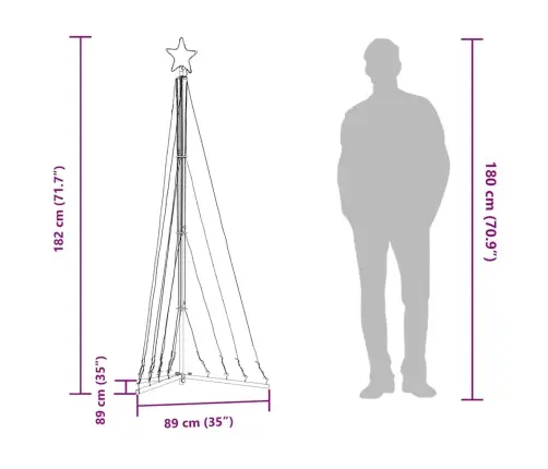 Led Ziemassvētku Eglīte 339 Led Silti Balta 182 Cm Vidaxl
