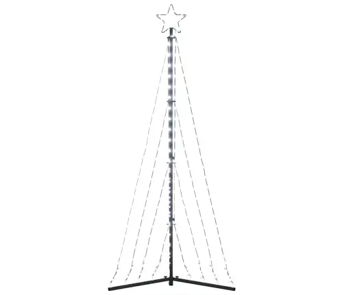 Led Ziemassvētku Eglīte 339 Led Auksti Balts 182 Cm Vidaxl