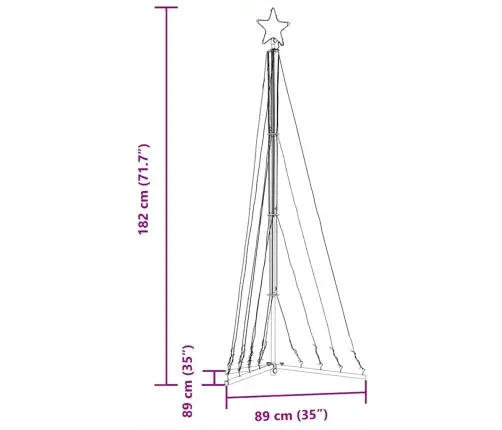 Led Ziemassvētku Eglīte 339 Led Auksti Balts 182 Cm Vidaxl
