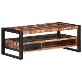 Daudzkrāsains Kafijas Galdiņš 90X50X36 Cm Pārstrādāts Masīvkoks Vidaxl