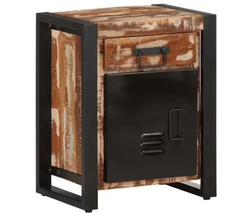 Nakts Skapis Daudzkrāsains 40X30X50 Cm Reģenerēts Masīvkoks Vidaxl