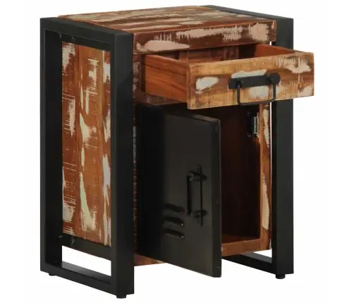 Nakts Skapis Daudzkrāsains 40X30X50 Cm Reģenerēts Masīvkoks Vidaxl