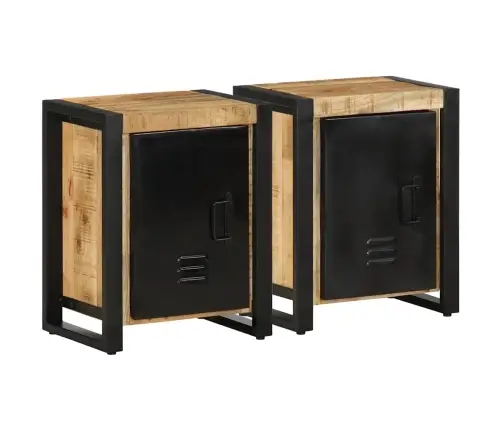 Naktsskapīši 2 Gab. Masīvkoksnes Mango Vidaxl