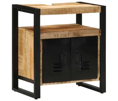 Vannitoa Kapp Riiuliga Pruun 55 X 35 X 60 Cm Tugev Mango Puu