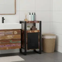 Vannas Istabas Skapītis Brūna Cietais Atjaunotais Koks Vidaxl Vannas Istabas Skapītis Brūna Cietais Atjaunotais Koks Vidaxl