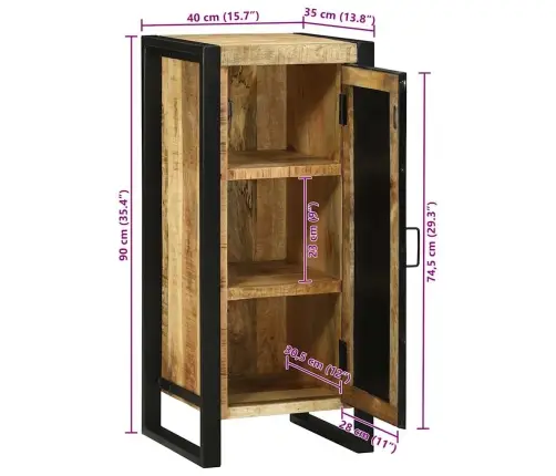 Vannitoa Kapp Riiuliga Pruun 40 X 35 X 90 Cm Tugev Mango Puu