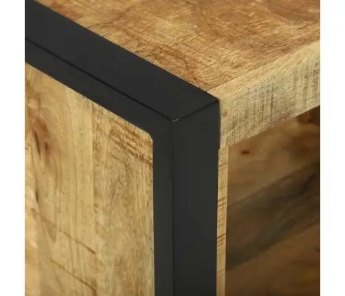 Seinakubik Ladustamisega Pruun 55 X 35 X 40 Cm Tugev Mango Puu