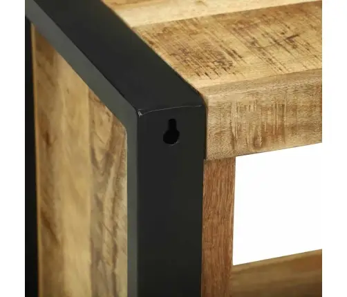 Seinakubik Ladustamisega Pruun 55 X 35 X 40 Cm Tugev Mango Puu