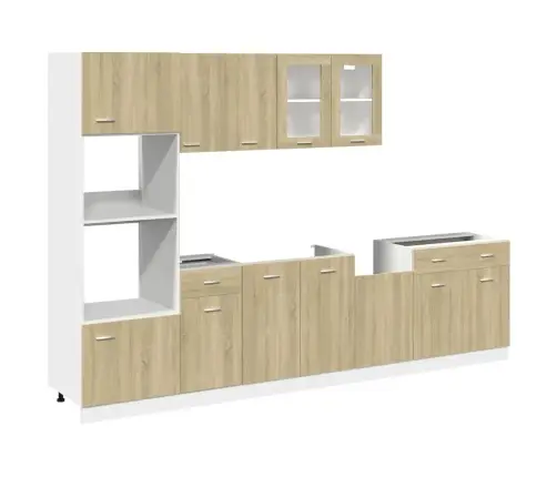 Virtuvės Spintelių Komplektas, Lyon, 7 Dalių, Ąžuolo, Mediena