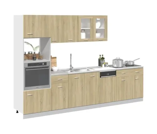 Virtuvės Spintelių Komplektas, Lyon, 7 Dalių, Ąžuolo, Mediena