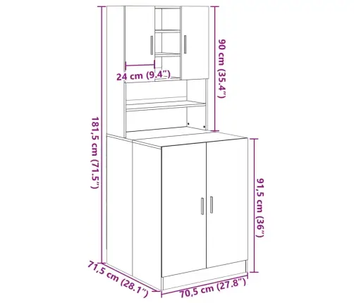 Veļasmašīnas Plaukti, 2 Gab., Ozolkoka Krāsa, Inženierijas Koks Vidaxl