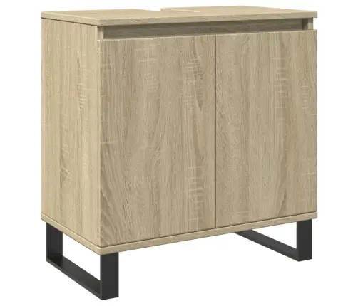 Vonios Baldų Komplektas, 3 Dalių, Ąžuolo, Apdirbta Mediena Vonios Baldų Komplektas, 3 Dalių, Ąžuolo, Apdirbta Mediena