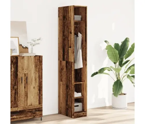 Skapis, 30X50X200 Cm, Veca Koka Krāsā, Inženierijas Koks Vidaxl