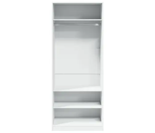 Riidekapp, Valge, 80 X 50 X 200 cm Tehispuit