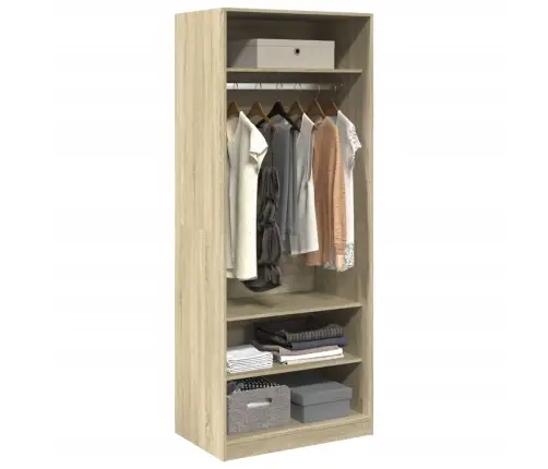 Drabužių Spinta, Sonoma Ąžuolo, 80X50X200cm Apdirbta Mediena