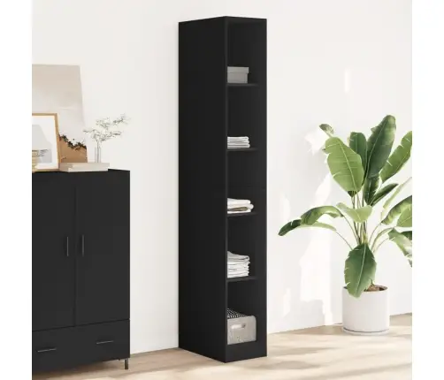 Skapis, 30X50X200 Cm, Melns, Inženierijas Koks Vidaxl