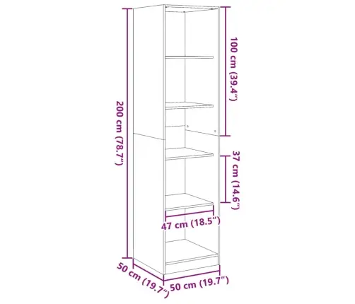 Garderoob Valge 50 X 50 X 200 Cm Tehispuit