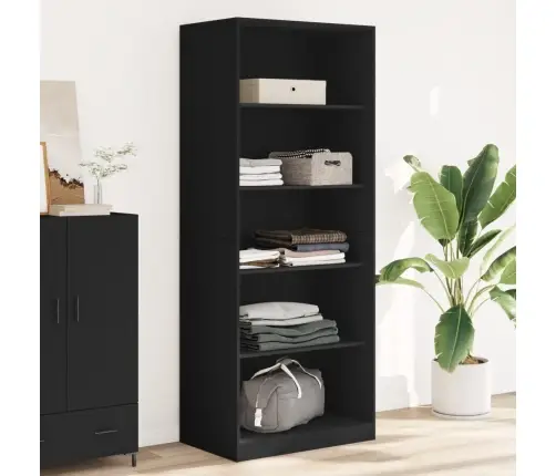 Skapis, 80X50X200 Cm, Melns, Inženierijas Koks Vidaxl