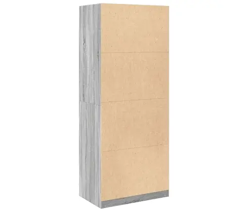 Riidekapp, Hall Sonoma Tamm, 80X50X200 cm Tehispuit