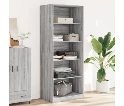 Riidekapp, Hall Sonoma Tamm, 80X50X200 cm Tehispuit