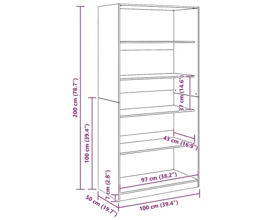 Riidekapp, Käsitöötamm, 100X50X200 cm Tehispuit