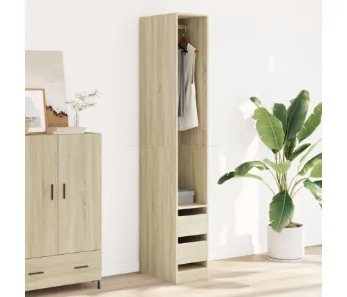Drabužių Spinta, Sonoma Ąžuolo, 30X50X200cm Apdirbta Mediena