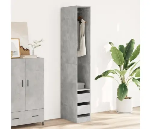 Riidekapp, Betoonhall, 30X50X200 cm Tehispuit