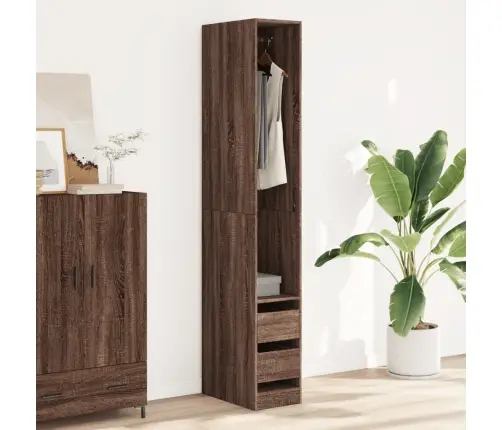 Drabužių Spinta, Ruda Ąžuolo, 30X50X200cm Apdirbta Mediena