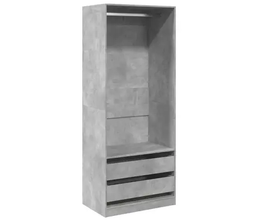 Skapis, 80X50X200 Cm, Betona Pelēks, Inženierijas Koks Vidaxl